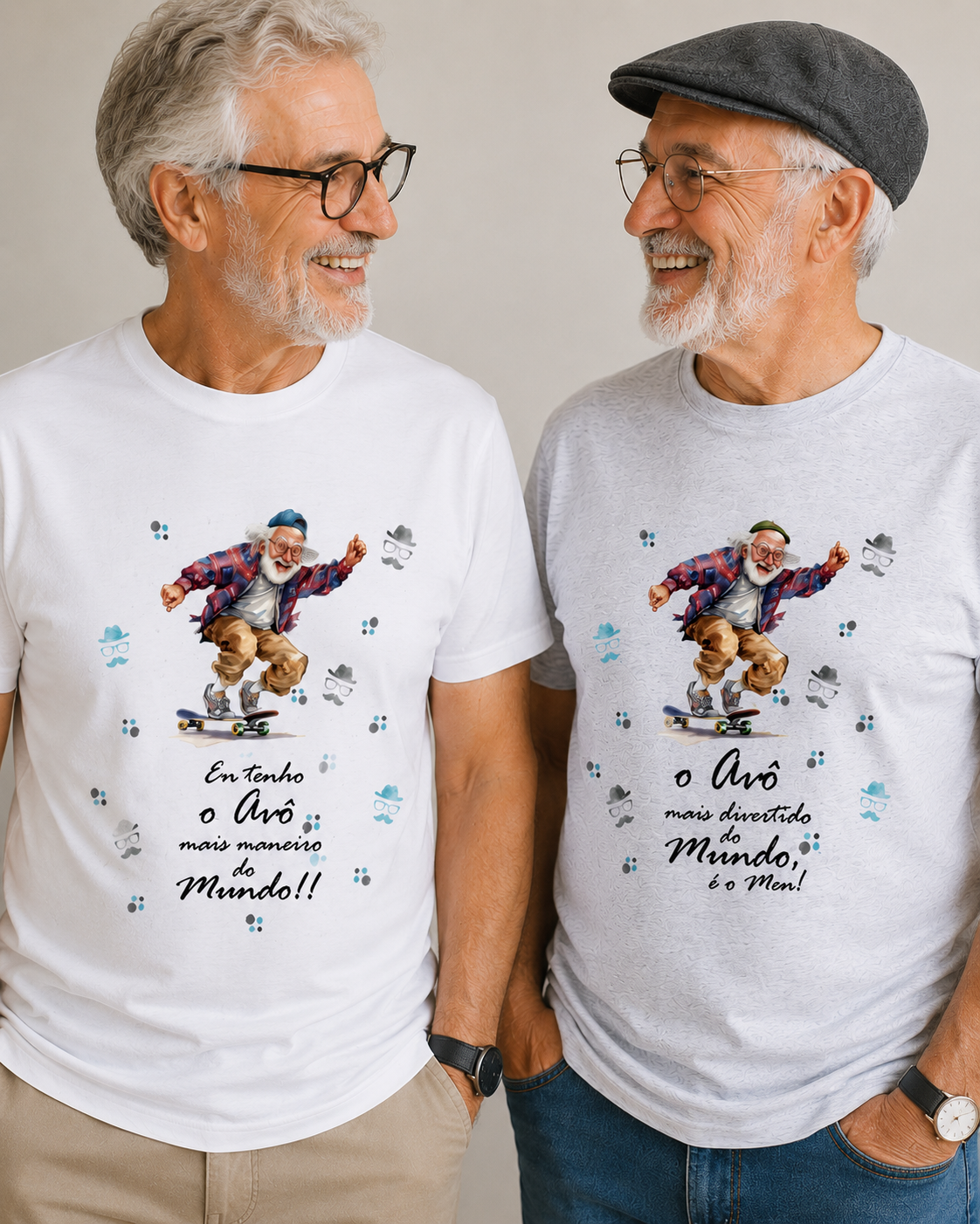 T-shirt Avô em skate