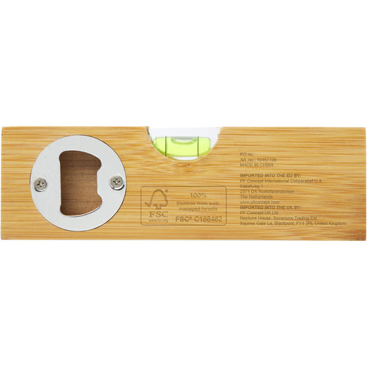 Fita Métrica e/ou Nível de bolha de bambu com abridor de garrafas