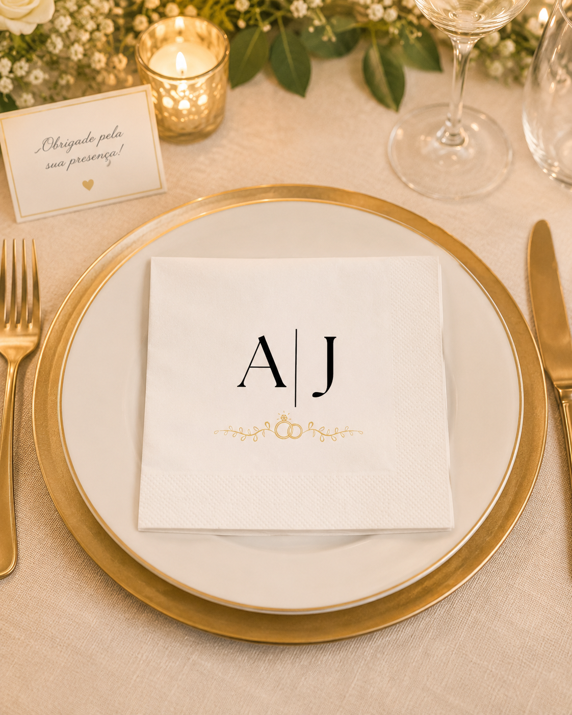 Guardanapos Cocktail Personalizados casamento