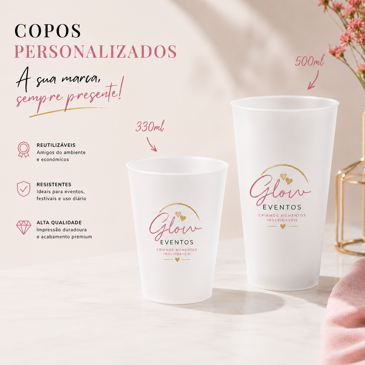 Copos de Plástico Reutilizáveis