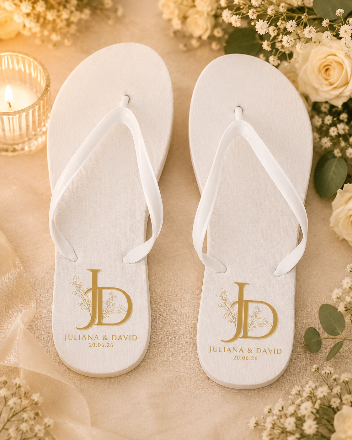 Chinelos personalizados casamento