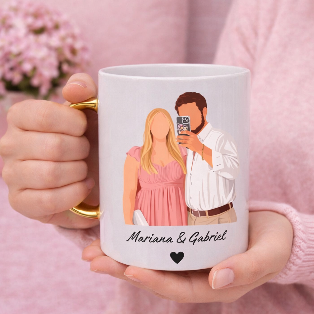 Caneca alsa Dourada Ilustração