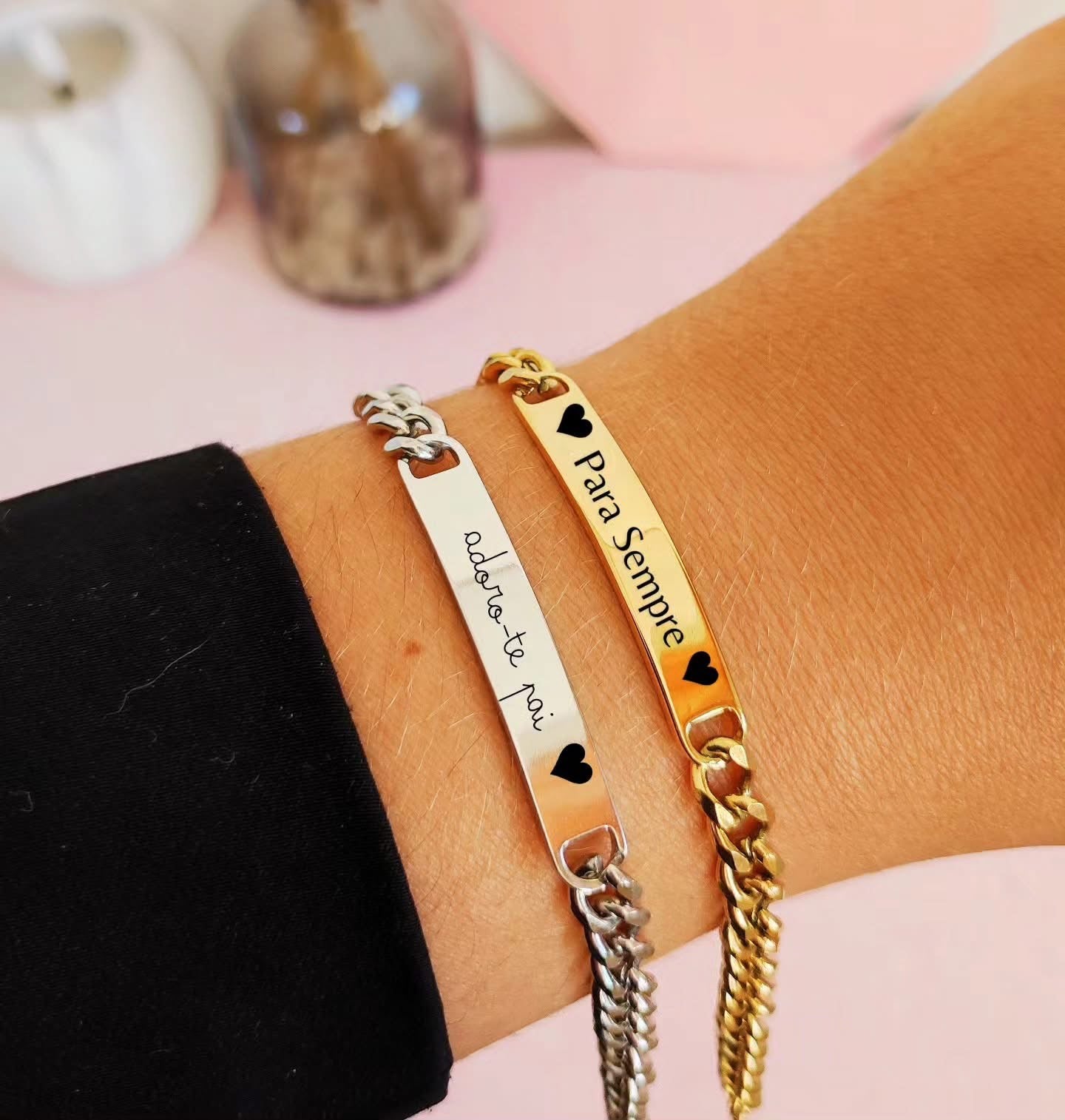 Pulseira corrente Aço Inoxidável Personalizada