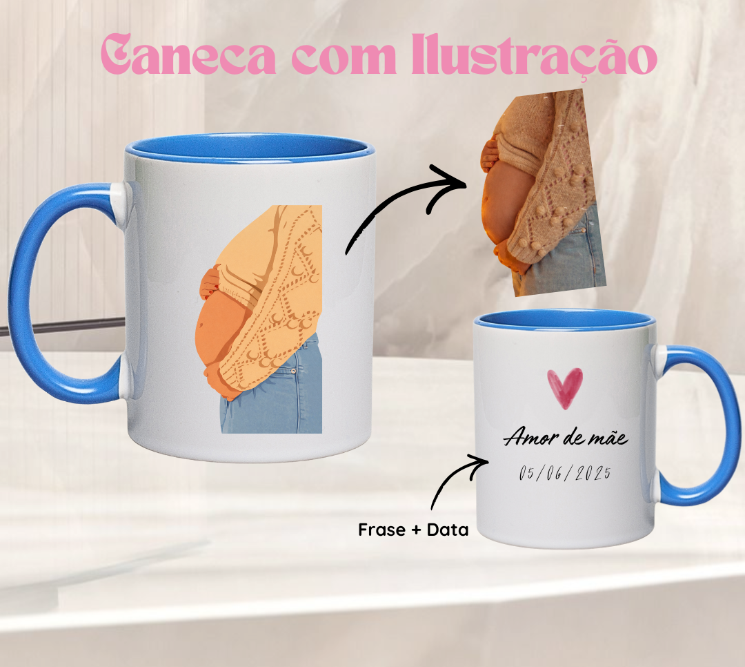 Caneca Ilustração Azul