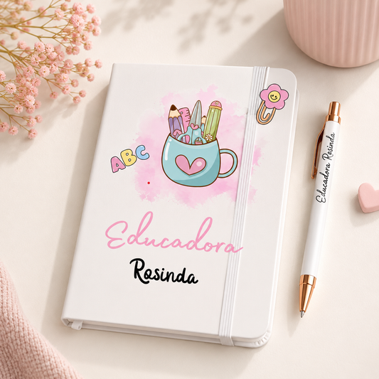 Bloco Notas A5 + caneta “educadora..”