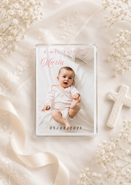 Íman acrílico personalizado- Batizado