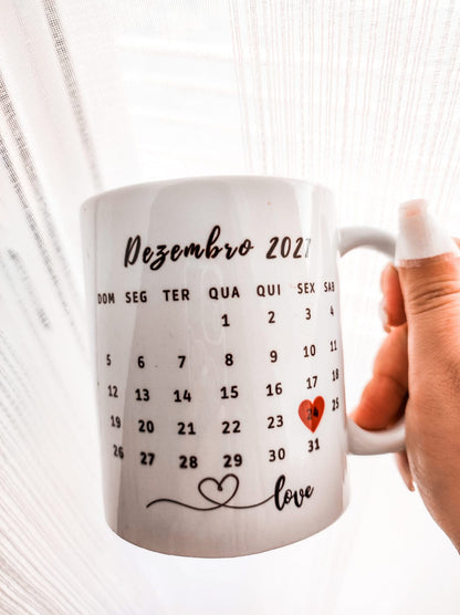 Caneca Calendário Personalizada com foto