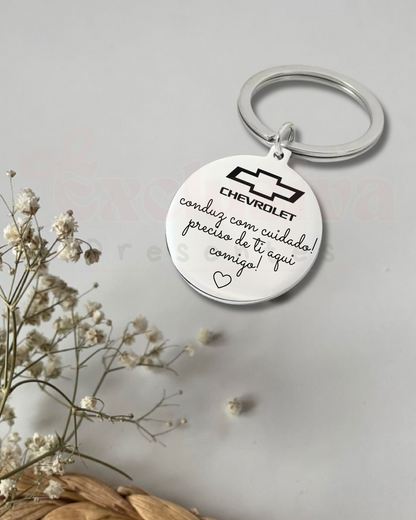 Porta-chaves Personalizado com Marca de Carro e Texto