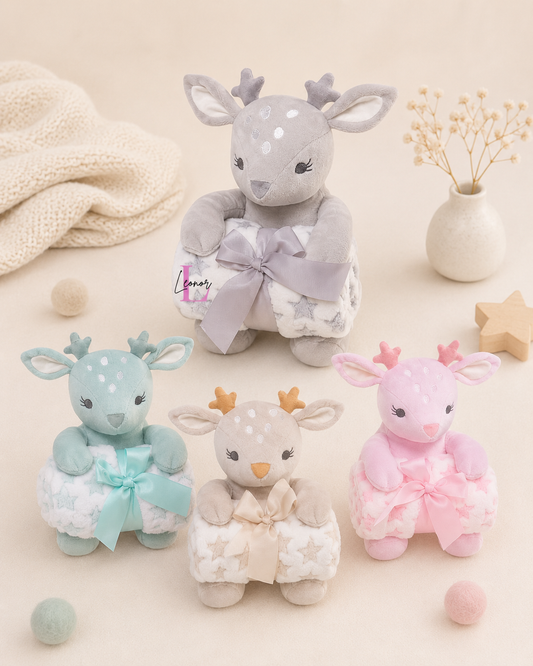 Conjunto Peluche Rena + Manta  Personalizada