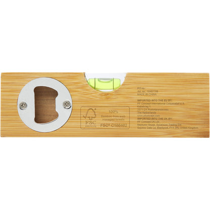 Fita Métrica e/ou Nível de bolha de bambu com abridor de garrafas