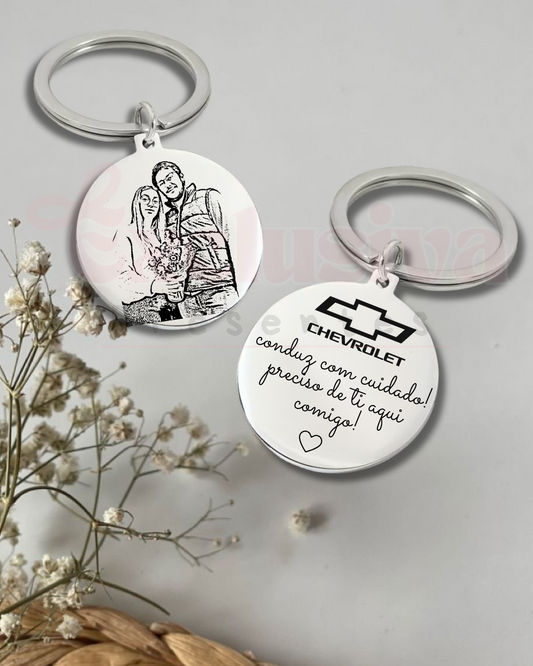 Porta-chaves Personalizado com Marca de Carro e Texto