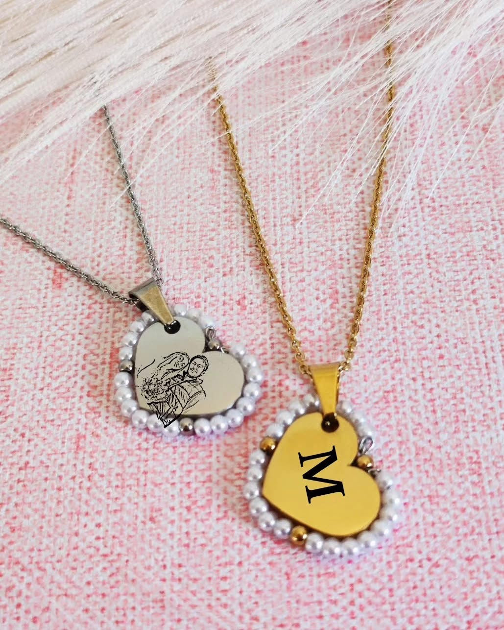 Colar 🩷 Pérolas em Aço Inoxidável Personalizado