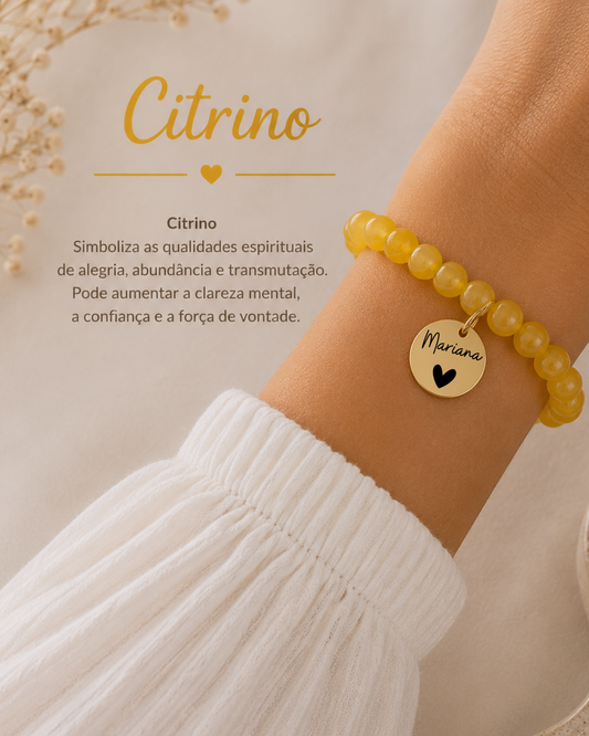 Pulseira pedra Citrino Personalizada