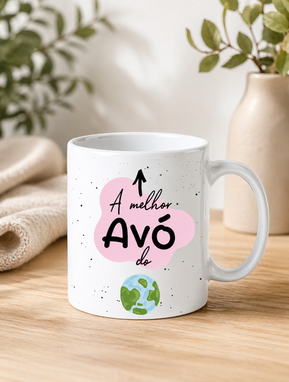 Caneca " A Melhor Avó do Mundo / O Melhor Avô do Mundo"
