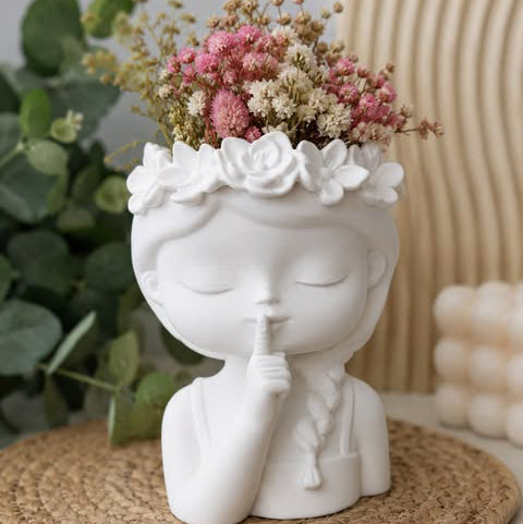 Vaso boneca flores PRÉ-VENDA
