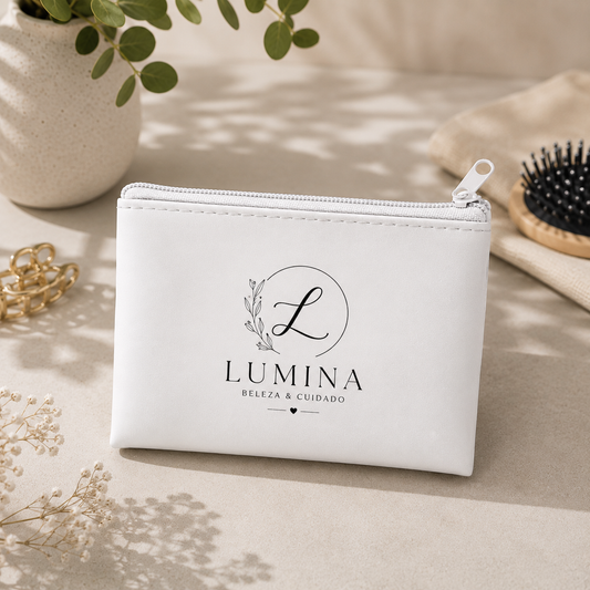 Porta Moedas Branco com Logotipo